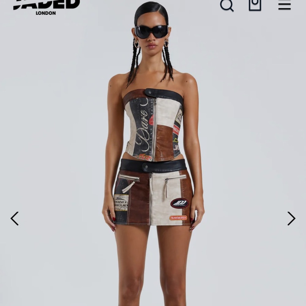 Jaded London DAYTONA VEGAN LEATHER CORSET TOP UK 10= US 6 (S/M)